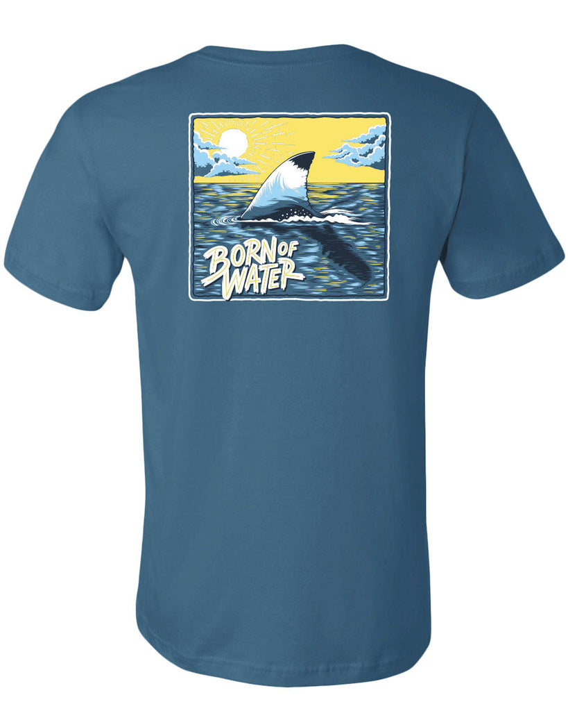 Florida Shark Fin T-Shirt - Steel Blue - Back