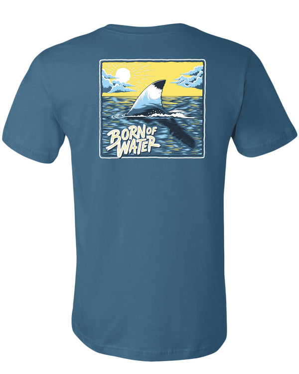 Florida Shark Fin T-Shirt - Steel Blue - Back