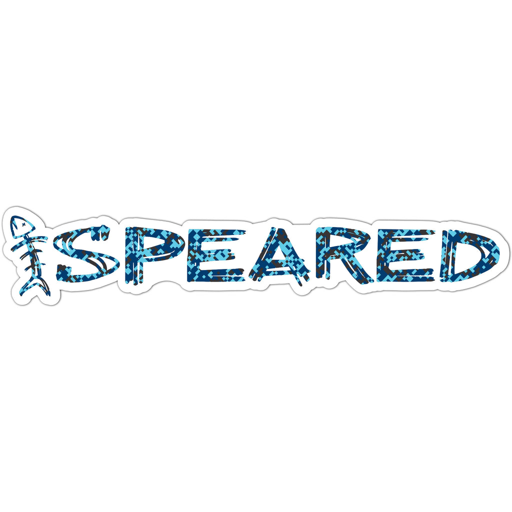 Camo Logo stickers 8" x 1.5" - Blue